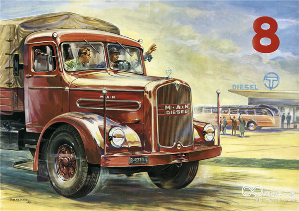 1951年,匹配了V8發(fā)動(dòng)機(jī)的曼恩F8卡車，可達(dá)180 馬力。.jpg